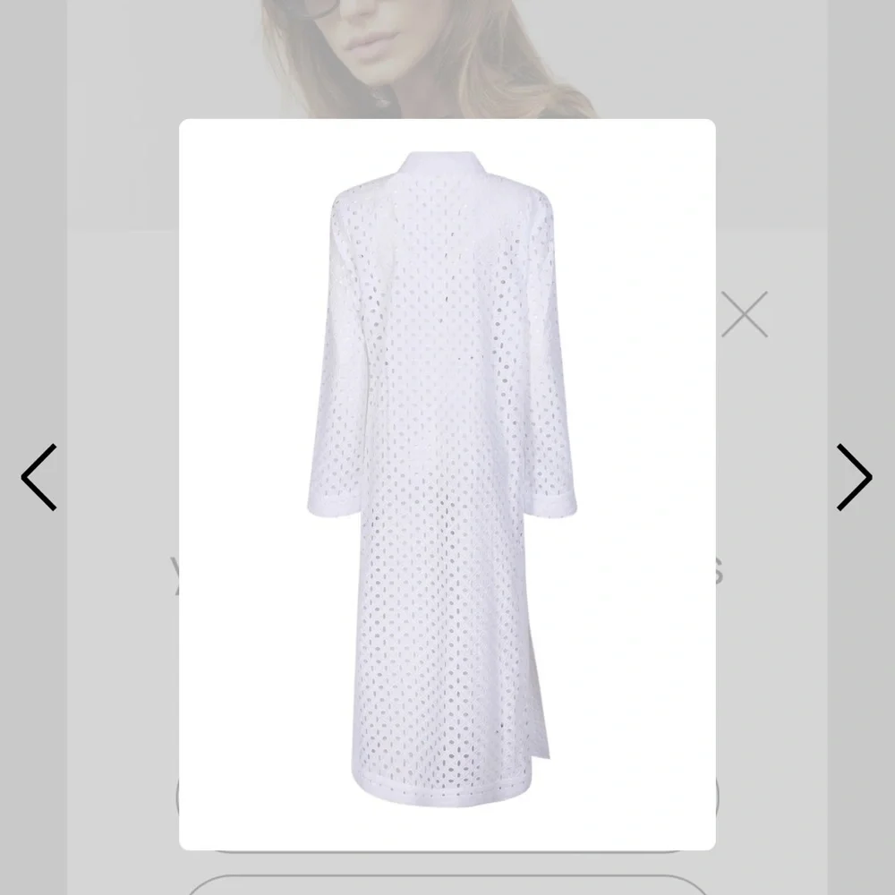 Tory Burch NWT Elegant White Eyelet Midi Length Tunic - Picture 2 of 10